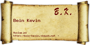 Bein Kevin névjegykártya